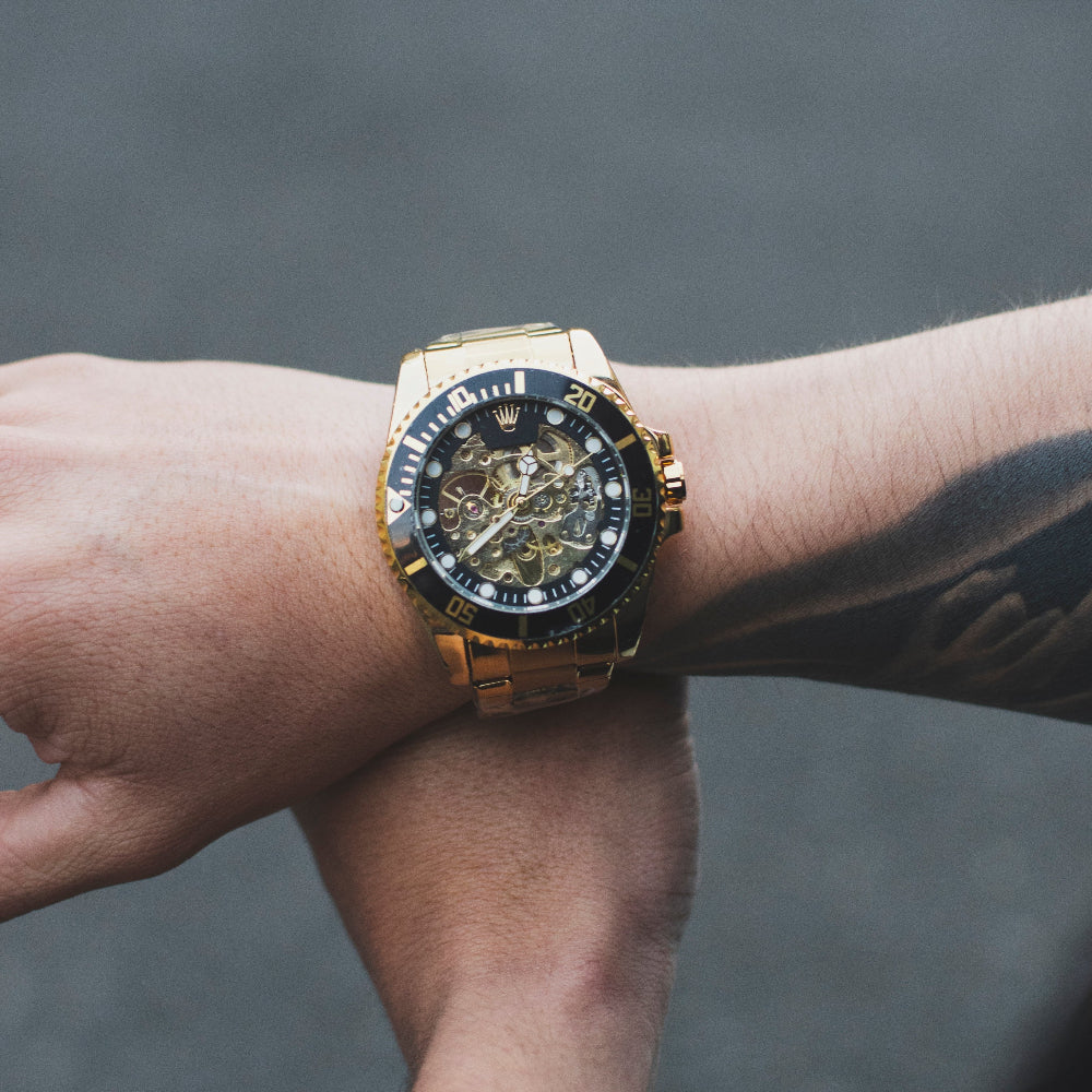 Reloj Tipo Rolex Automático Dorado