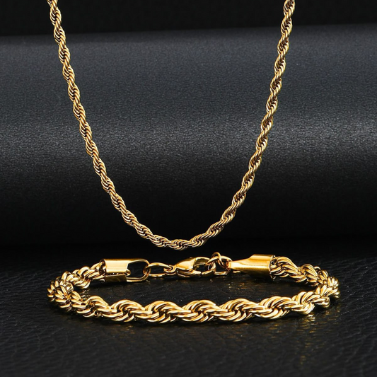 SET CADENA Y PULSERA CORDÓN