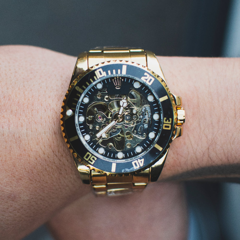 Reloj Tipo Rolex Automático Dorado